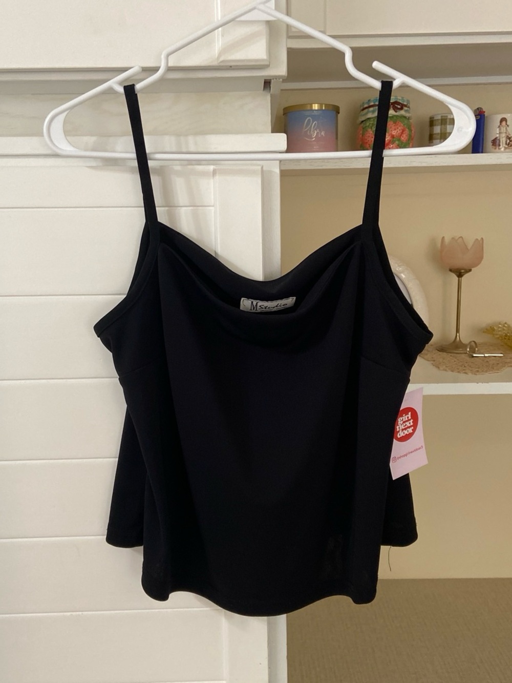 Vintage Black cowl neck tank top